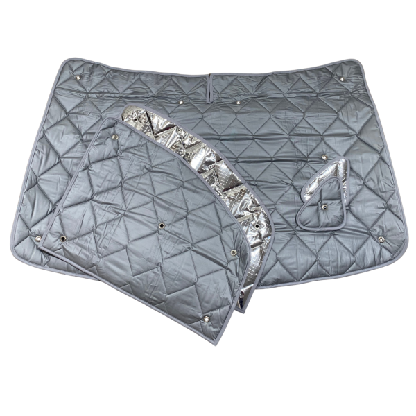 Thermomatten Fahrerhaus mit grauer Innenseite und silberner Außenseite